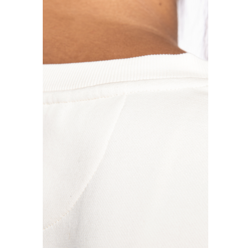 Sudadera ecorresponsable de cuello redondo oversize crop mujer