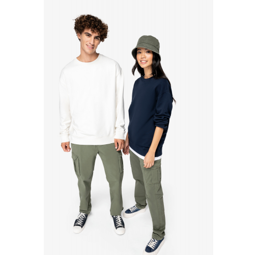 Sudadera ecorresponsable cuello redondo y hombros caídos French Terry unisex