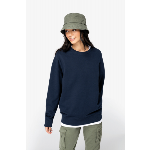 Sudadera ecorresponsable cuello redondo y hombros caídos French Terry unisex