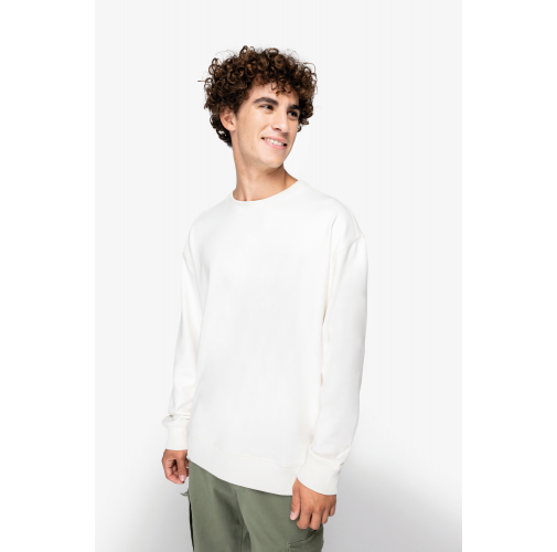 Sudadera ecorresponsable cuello redondo y hombros caídos French Terry unisex
