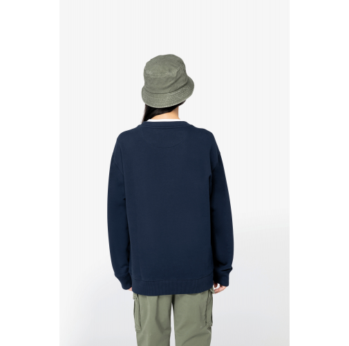 Sudadera ecorresponsable cuello redondo y hombros caídos French Terry unisex