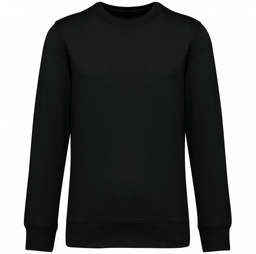 black Sudadera ecorresponsable cuello redondo y hombros caídos French Terry unisex