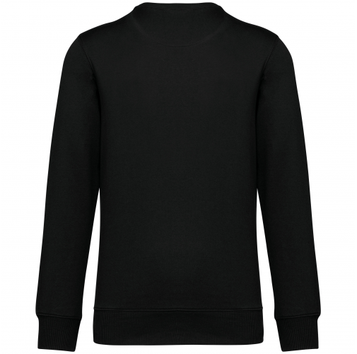 black Sudadera ecorresponsable cuello redondo y hombros caídos French Terry unisex