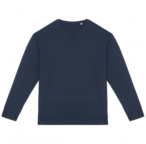 navy blue Sudadera ecorresponsable cuello redondo y hombros caídos French Terry unisex