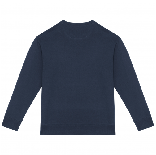 navy blue Sudadera ecorresponsable cuello redondo y hombros caídos French Terry unisex