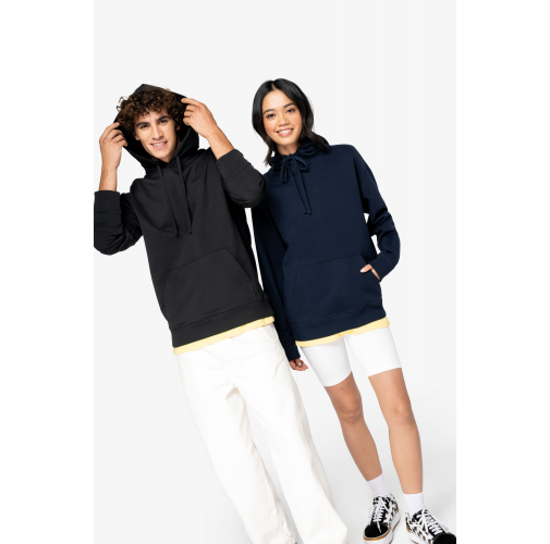 Sudadera ecorresponsable con capucha y hombros caídos French Terry unisex