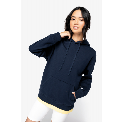 Sudadera ecorresponsable con capucha y hombros caídos French Terry unisex