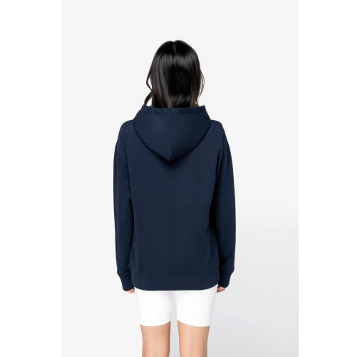 Sudadera ecorresponsable con capucha y hombros caídos French Terry unisex