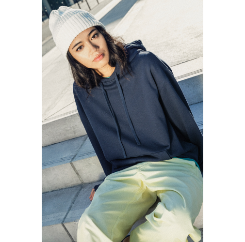 Sudadera ecorresponsable con capucha y hombros caídos French Terry unisex
