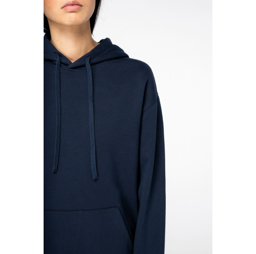 Sudadera ecorresponsable con capucha y hombros caídos French Terry unisex