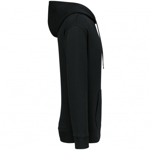 black Sudadera ecorresponsable con capucha y hombros caídos French Terry unisex