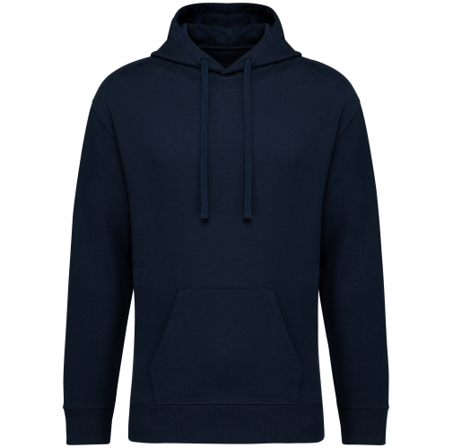 navy blue Sudadera ecorresponsable con capucha y hombros caídos French Terry unisex