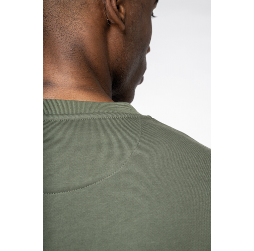 Sudadera ecorresponsable cuello redondo y hombros caídos felpa perchada unisex