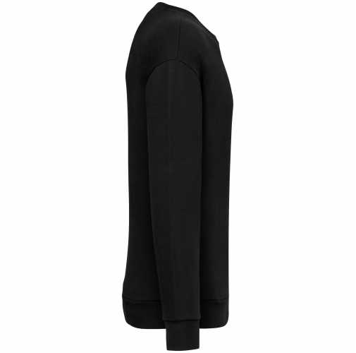 black Sudadera ecorresponsable cuello redondo y hombros caídos felpa perchada unisex