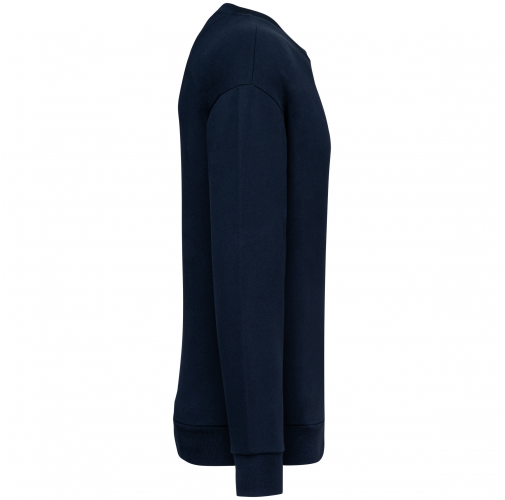 navy blue Sudadera ecorresponsable cuello redondo y hombros caídos felpa perchada unisex