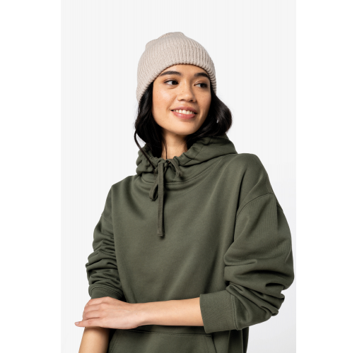 Sudadera ecorresponsable con capucha y hombros caídos felpa perchada unisex