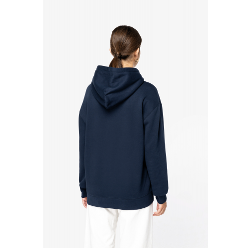 Sudadera ecorresponsable con capucha y hombros caídos felpa perchada unisex