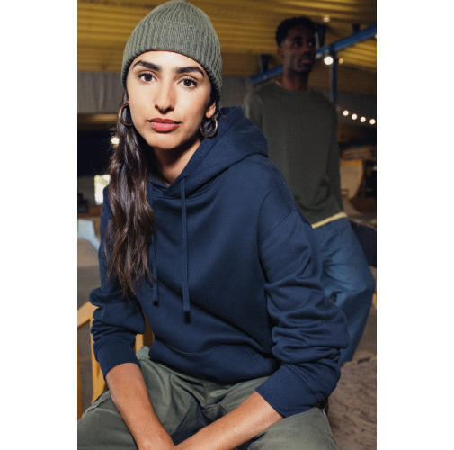 Sudadera ecorresponsable con capucha y hombros caídos felpa perchada unisex