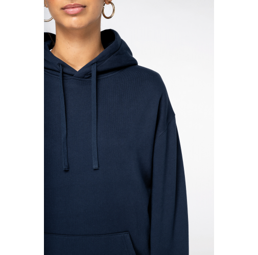 Sudadera ecorresponsable con capucha y hombros caídos felpa perchada unisex