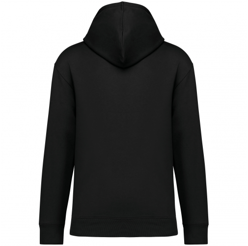 black Sudadera ecorresponsable con capucha y hombros caídos felpa perchada unisex