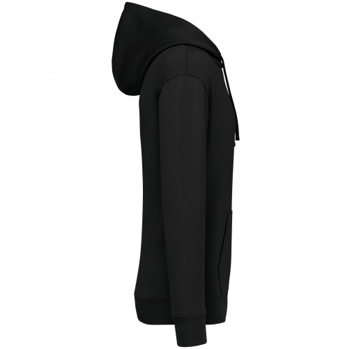black Sudadera ecorresponsable con capucha y hombros caídos felpa perchada unisex