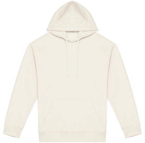 ivory Sudadera ecorresponsable con capucha y hombros caídos felpa perchada unisex