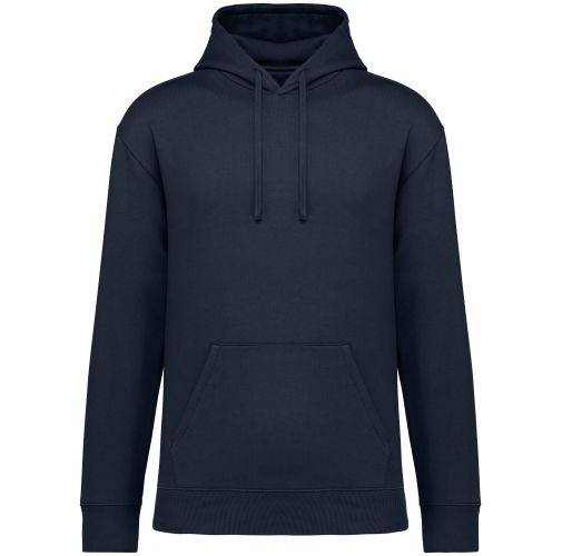 navy blue Sudadera ecorresponsable con capucha y hombros caídos felpa perchada unisex