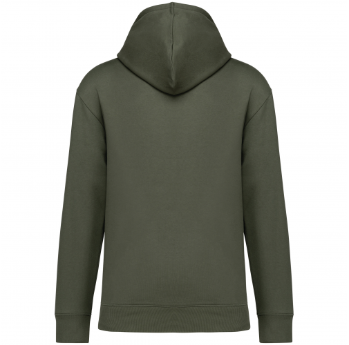 organic khaki Sudadera ecorresponsable con capucha y hombros caídos felpa perchada unisex
