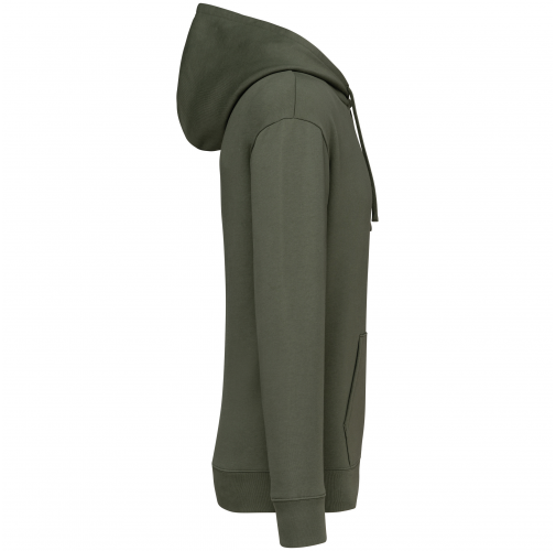 organic khaki Sudadera ecorresponsable con capucha y hombros caídos felpa perchada unisex