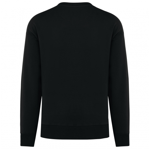 black Sudadera cuello redondo oversize unisex