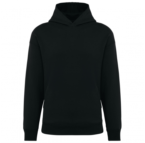 black Sudadera ecorresponsable con capucha oversize unisex
