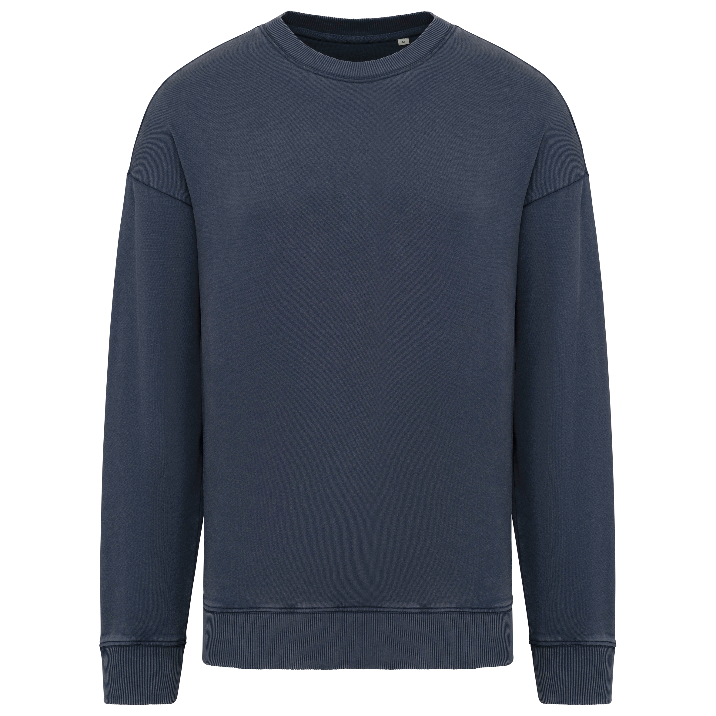 washed black Sudadera ecorresponsable de cuello redondo efecto lavado oversize unisex