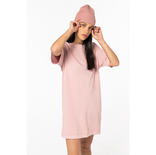 Vestido tipo camiseta ecorresponsable efecto lavado mujer