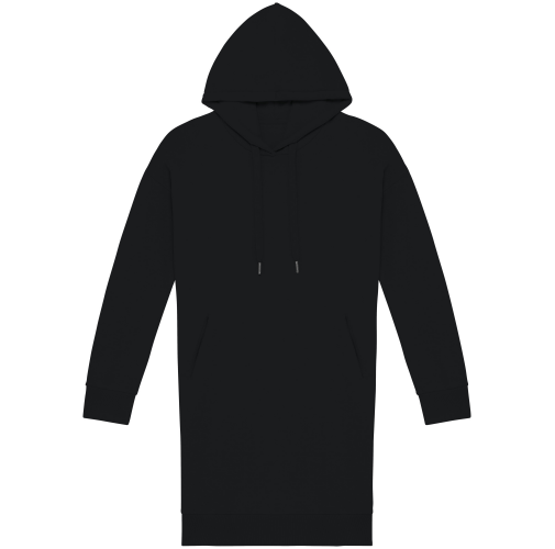 black Vestido tipo sudadera ecorresponsable con capucha mujer