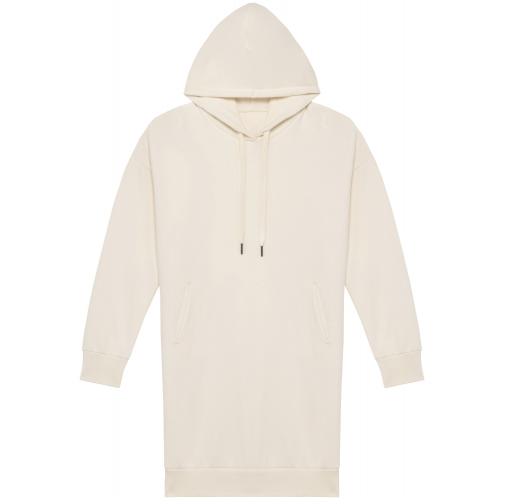 ivory Vestido tipo sudadera ecorresponsable con capucha mujer