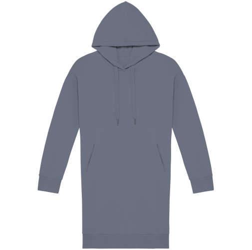mineral grey Vestido tipo sudadera ecorresponsable con capucha mujer