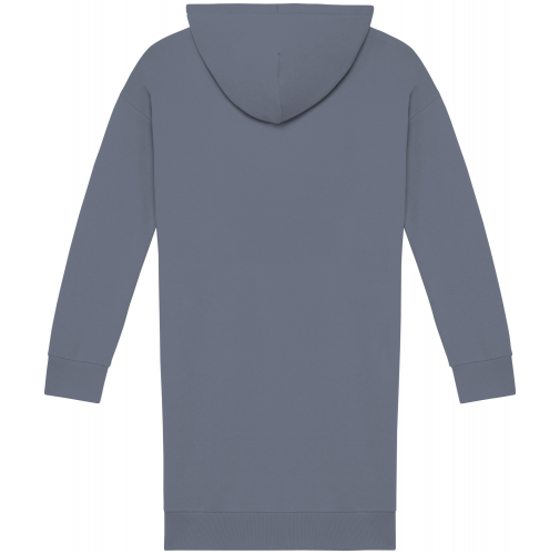 mineral grey Vestido tipo sudadera ecorresponsable con capucha mujer