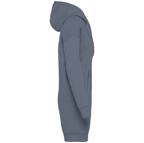 mineral grey Vestido tipo sudadera ecorresponsable con capucha mujer