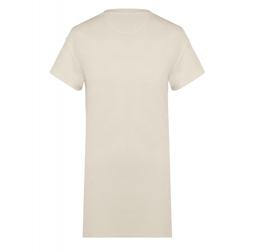 ivory Vestido tipo camiseta ecorresponsable de rizo y hombros caídos mujer