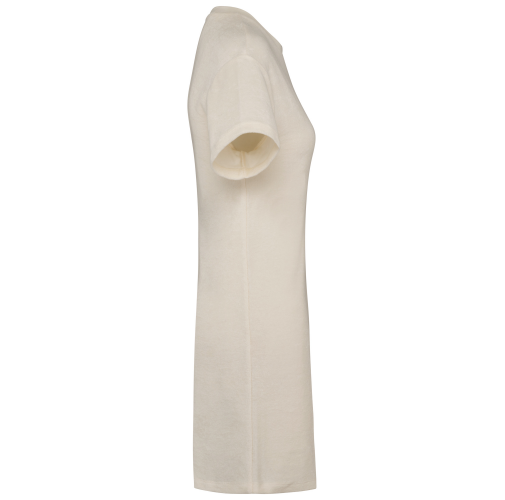 ivory Vestido tipo camiseta ecorresponsable de rizo y hombros caídos mujer