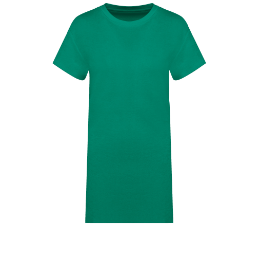 malachite green Vestido tipo camiseta ecorresponsable de rizo y hombros caídos mujer