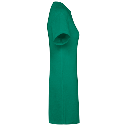 malachite green Vestido tipo camiseta ecorresponsable de rizo y hombros caídos mujer