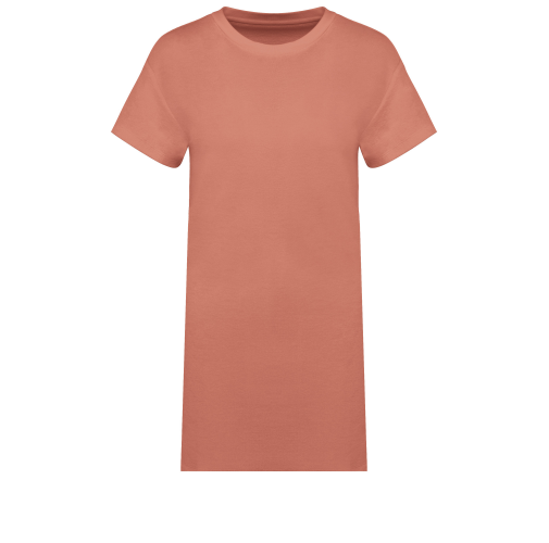 pomelo Vestido tipo camiseta ecorresponsable de rizo y hombros caídos mujer