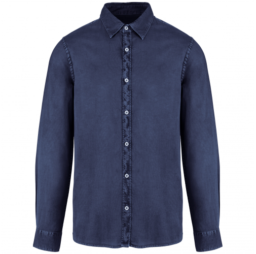 washed navy Camisa ecorresponsable efecto lavado hombre