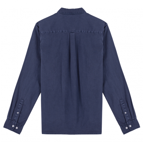 washed navy Camisa ecorresponsable efecto lavado hombre