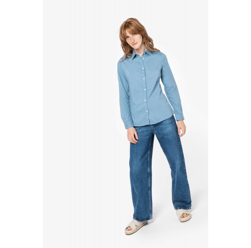 Camisa ecorresponsable efecto lavado mujer