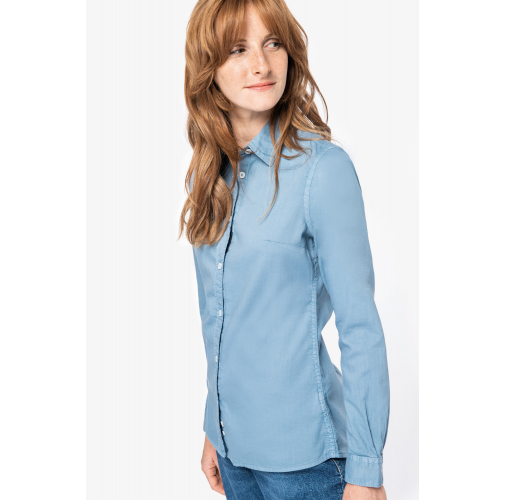 Camisa ecorresponsable efecto lavado mujer