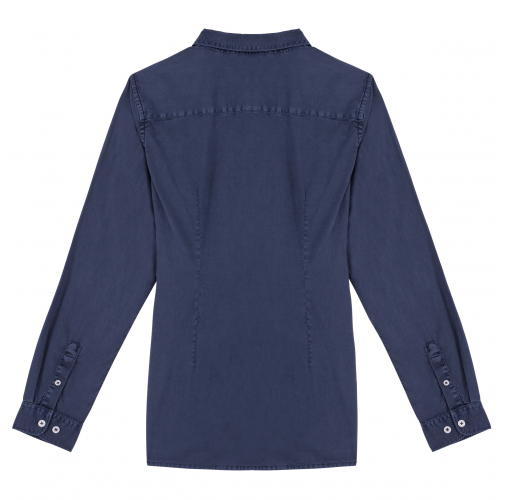 washed navy Camisa ecorresponsable efecto lavado mujer