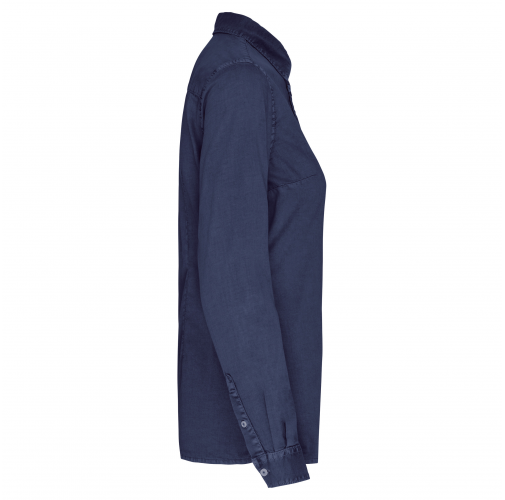 washed navy Camisa ecorresponsable efecto lavado mujer
