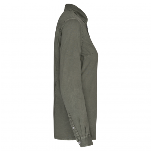 washed pale khaki Camisa ecorresponsable efecto lavado mujer